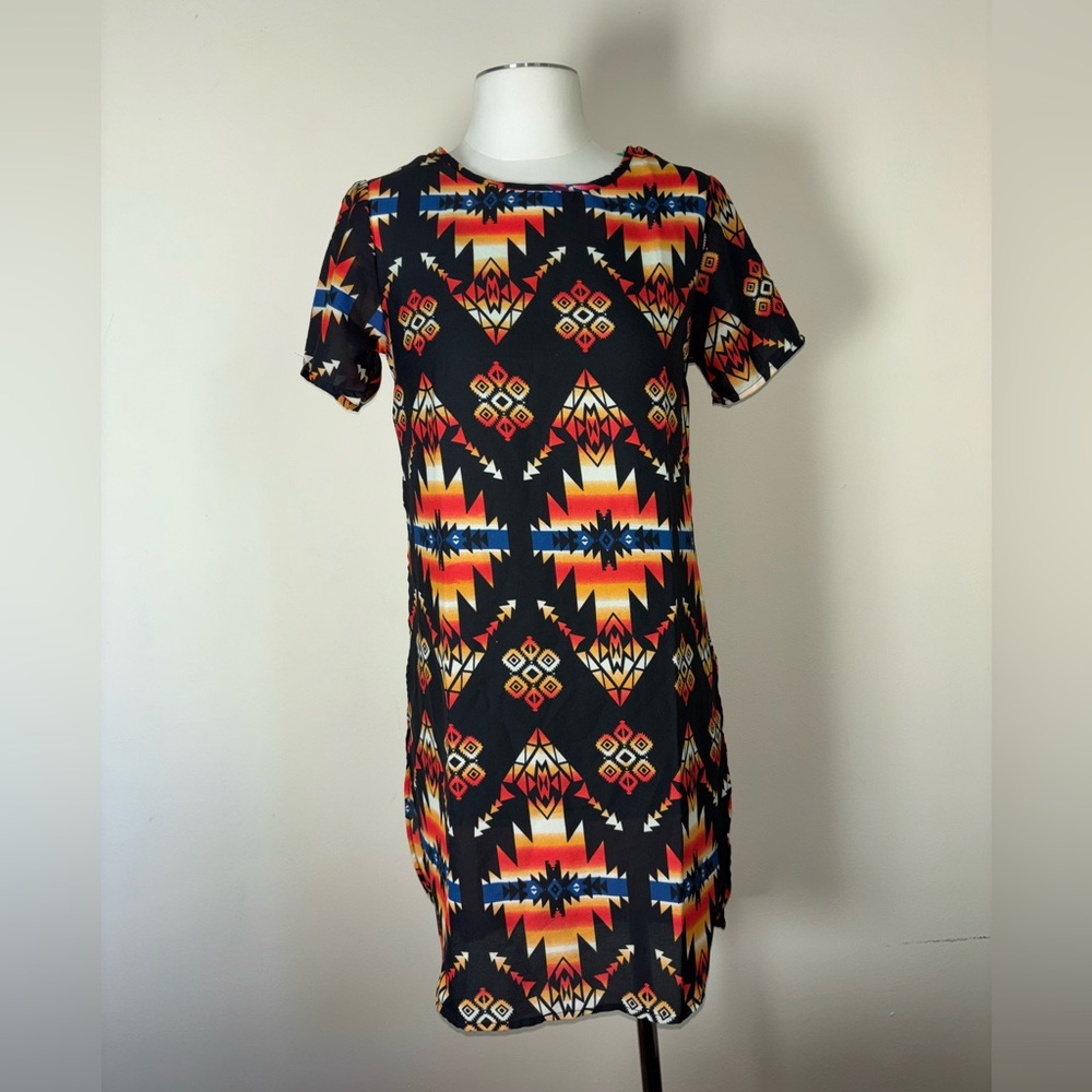 Live 4 Truth Geometric Print Blouse - Black, Red, Yellow